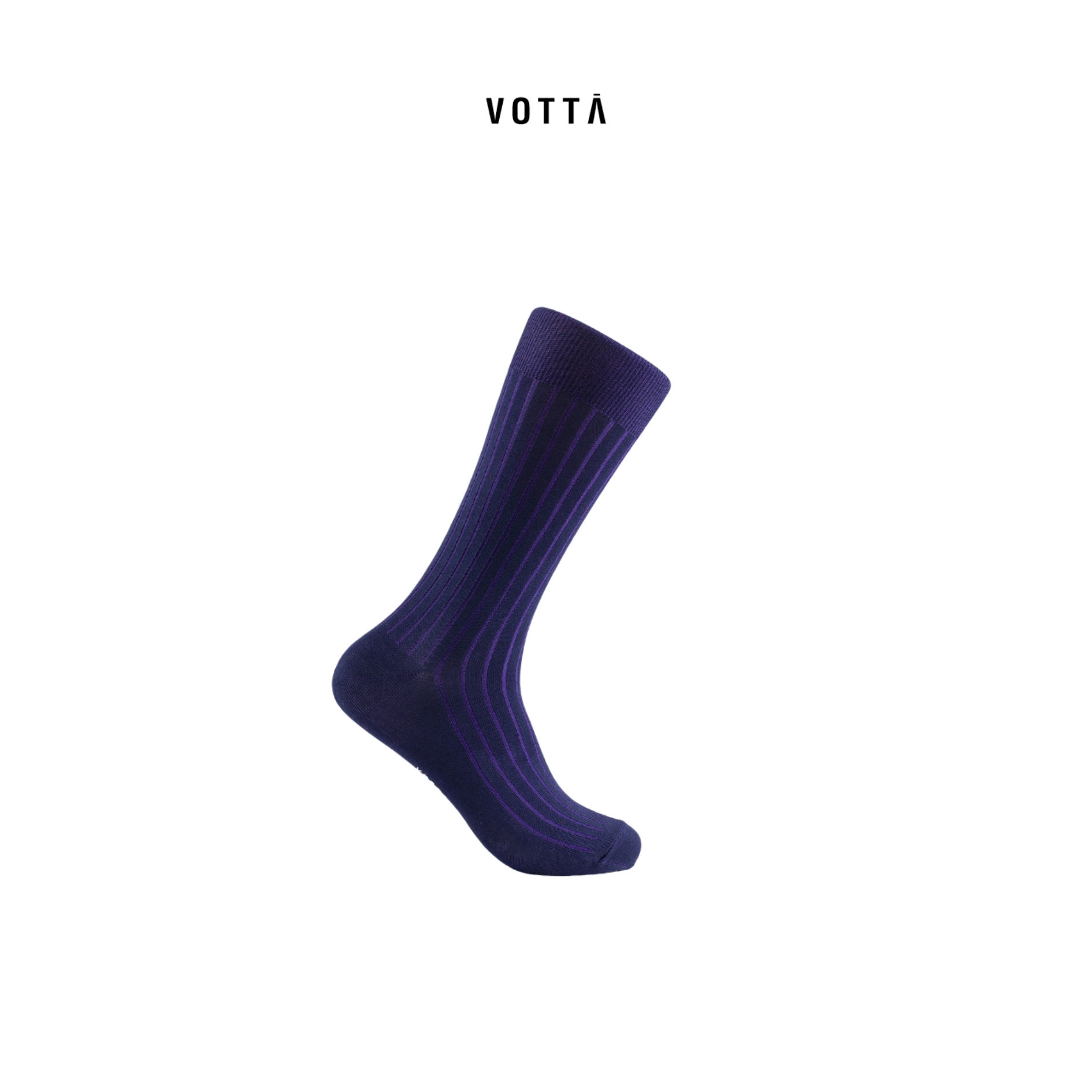 Votta - Navy & Purple Ribbed Socks (Two-Tone)