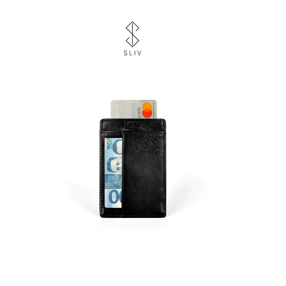 Thumbnail: Sliv - Trento Black Slim Wallet (Italian Leather)