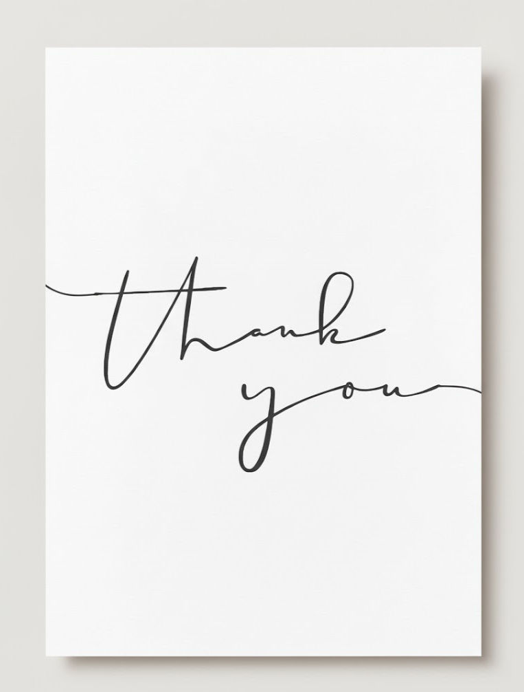 Thank You Calligraphy Card