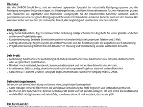 Karriere bei UNIROR: Werde Teil unserer Erfolgsgeschichte!