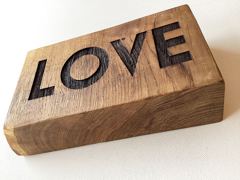 Thumbnail: Personalised Engraved Chunky Reclaimed Solid Oak Block Sign
