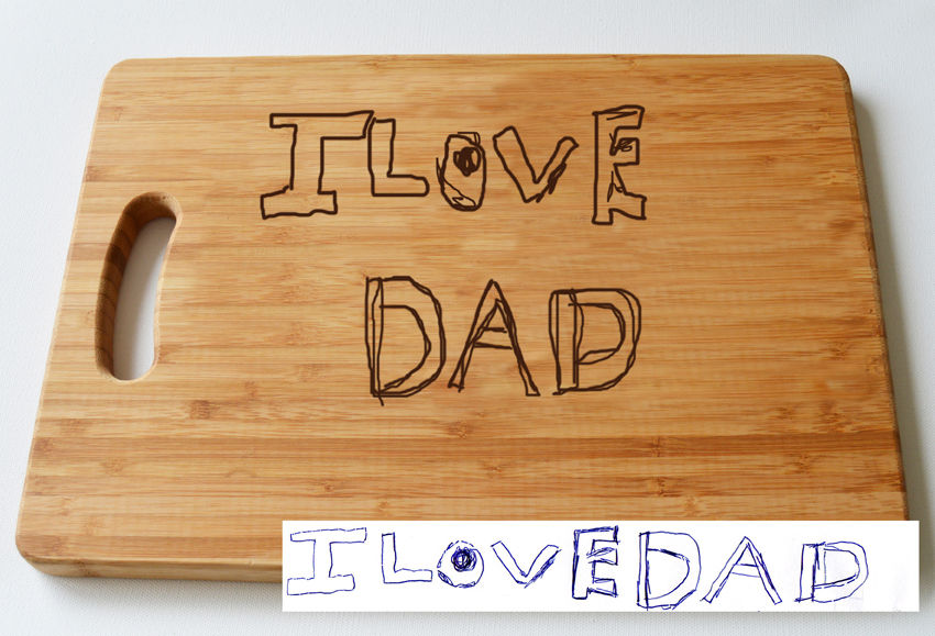 Thumbnail: Personalised Children's Art Engraved Large Bamboo Chopping Board