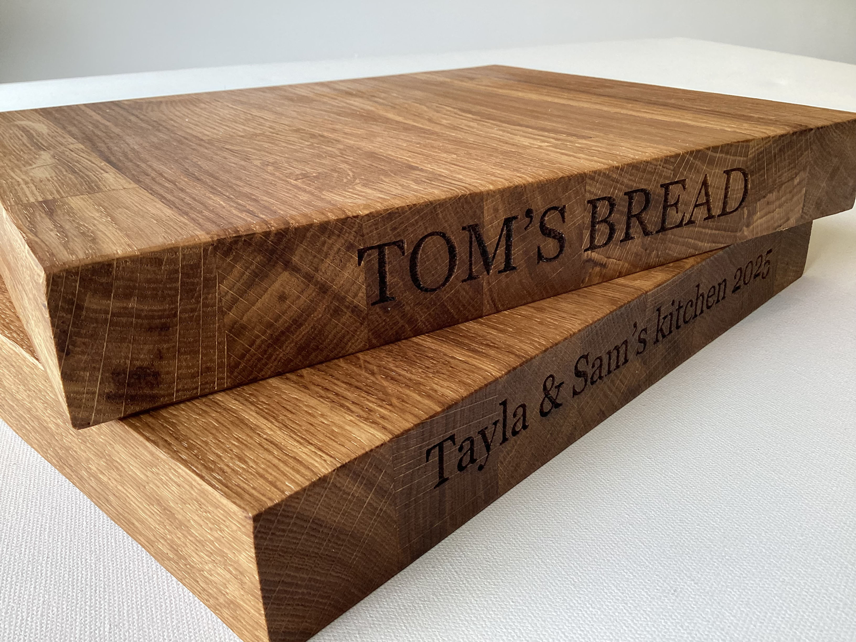 Personalised Engraved Oak Chopping Block