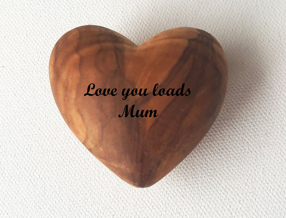 Thumbnail: Personalised Engraved Solid Olive Wood Heart