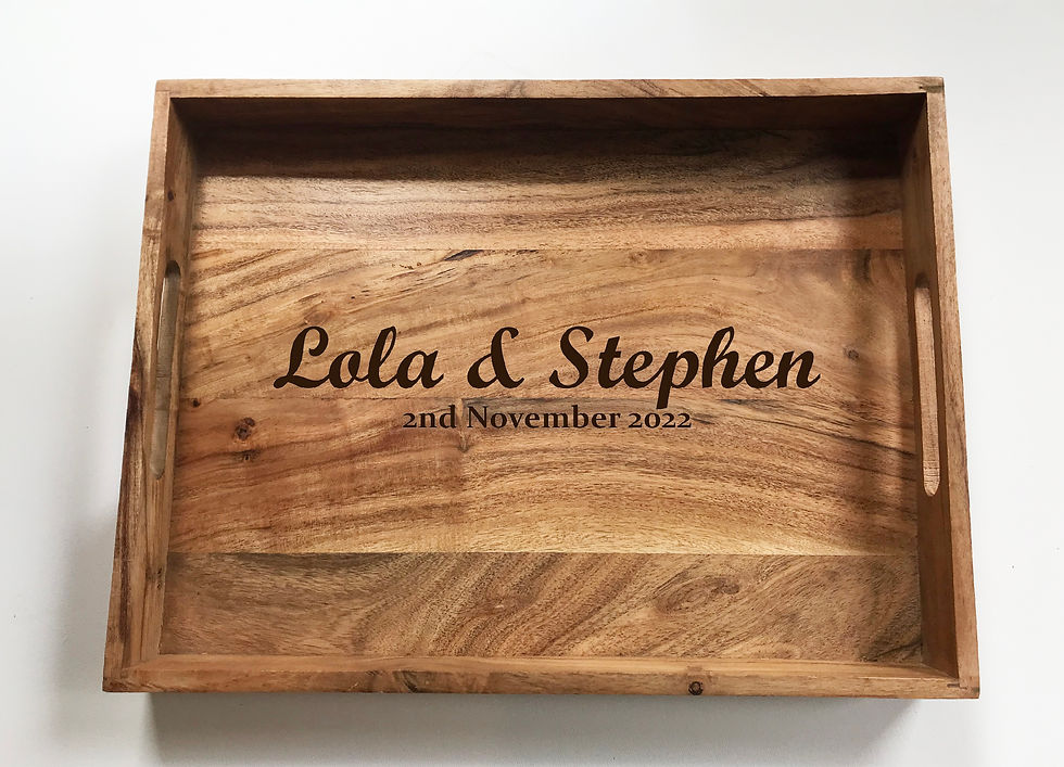 Thumbnail: Engraved acacia wood platter for serving