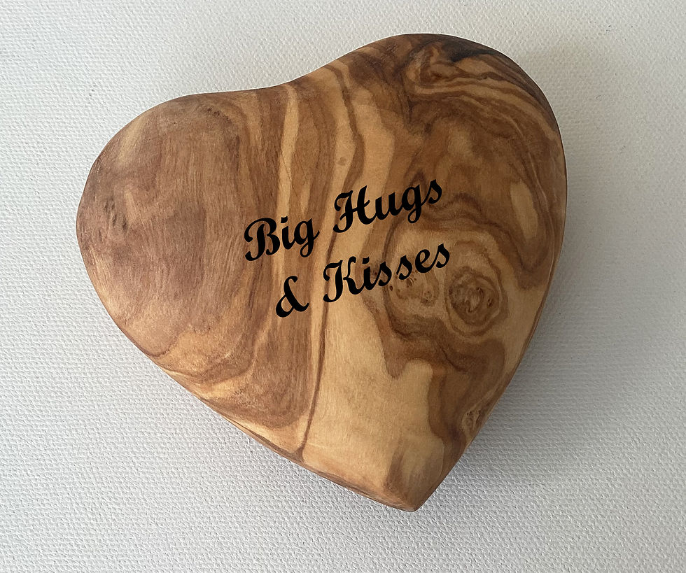 Thumbnail: Personalised Engraved Solid Olive Wood Heart