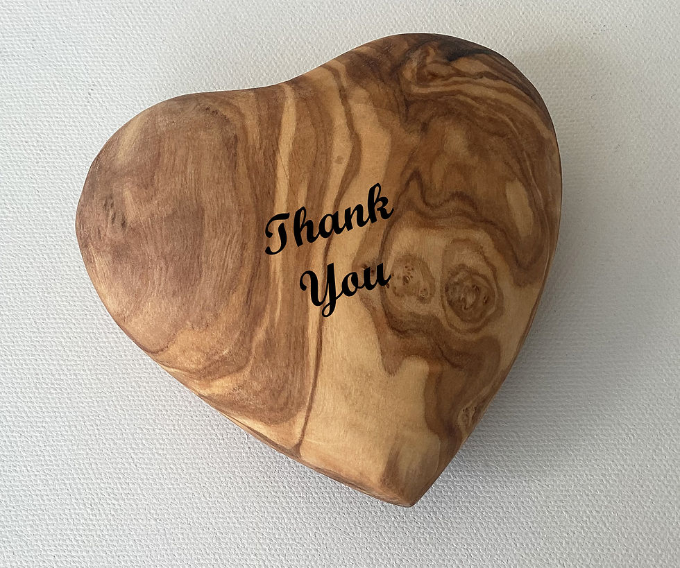 Thumbnail: Personalised Engraved Solid Olive Wood Heart