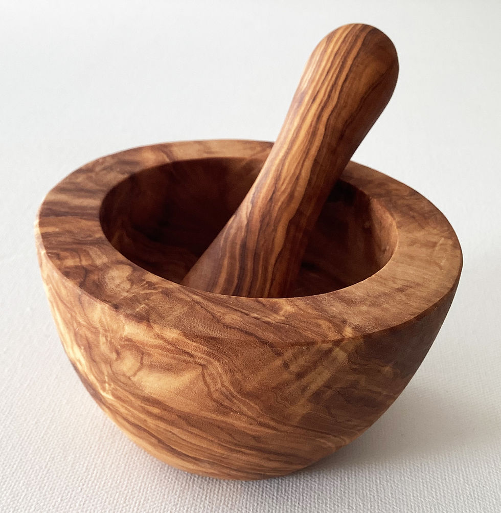 Thumbnail: Olive Wood Pestle and Mortar , Herb & Spice Grinder