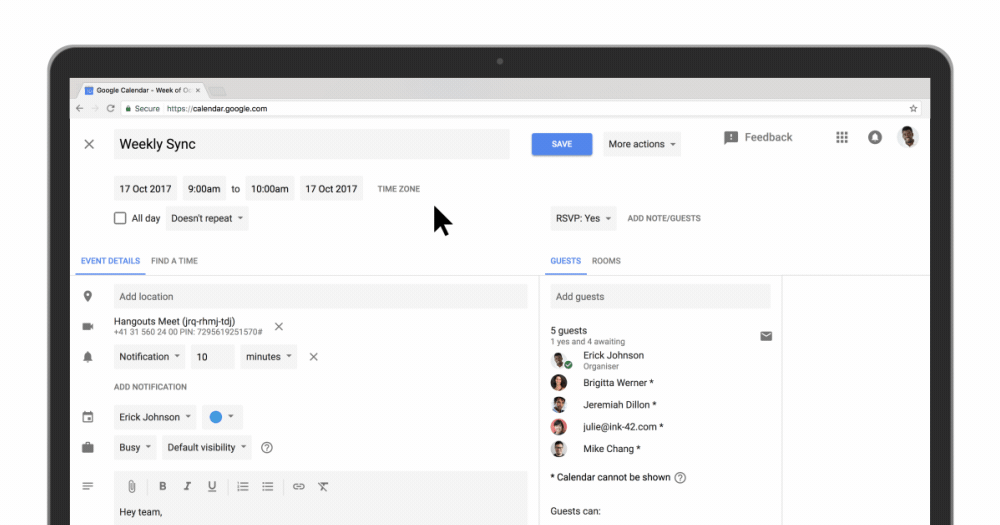 Book a room in your office with calendar