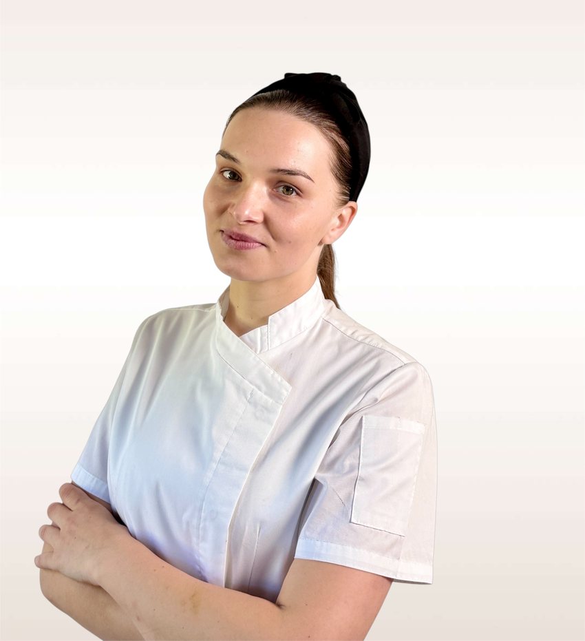 Andreea Moloci in her pastry chef uniform