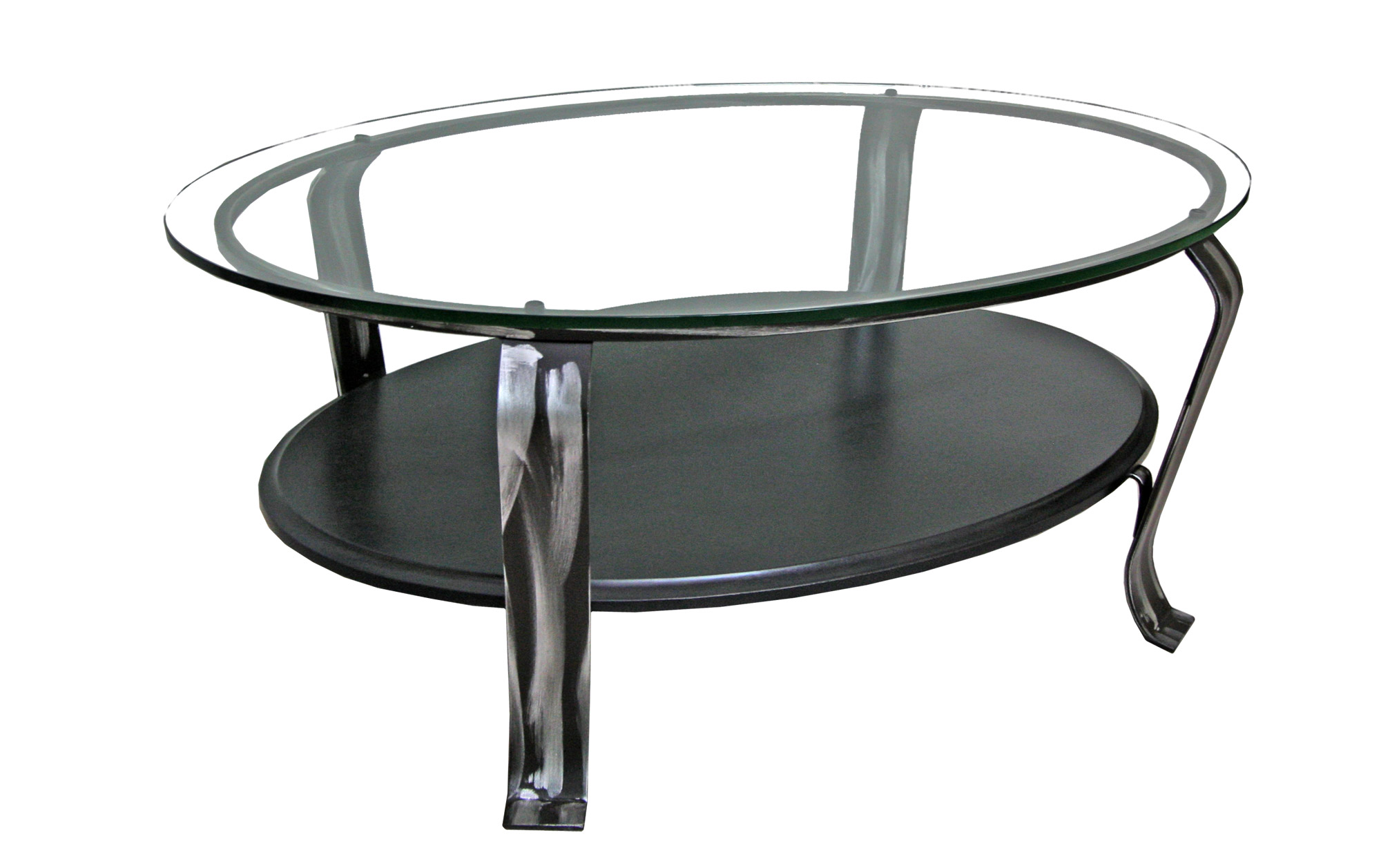 TABLE BASSE VERRE AVEC TABLETTE