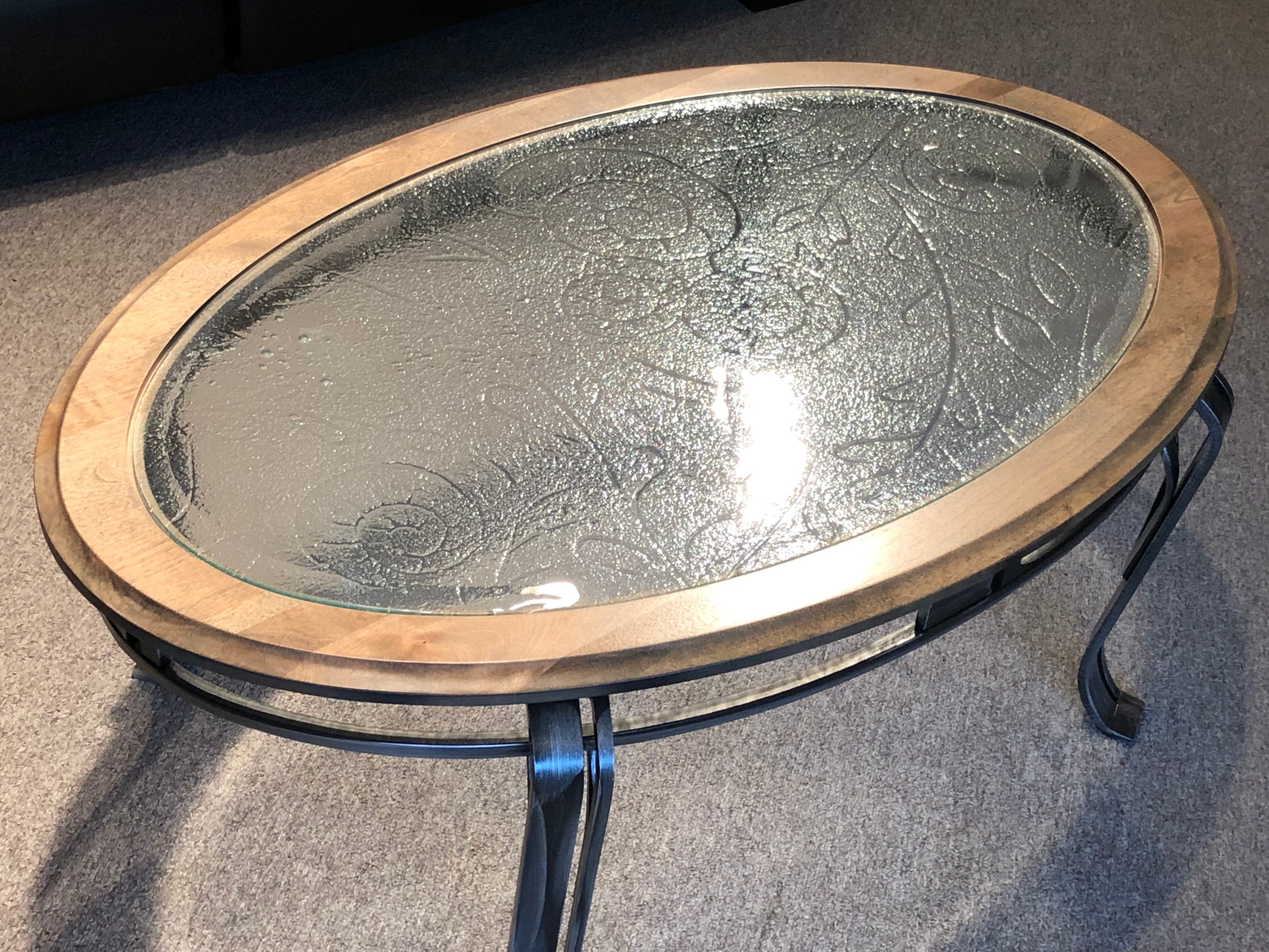 COFFEE TABLE GLASS FOSSIL