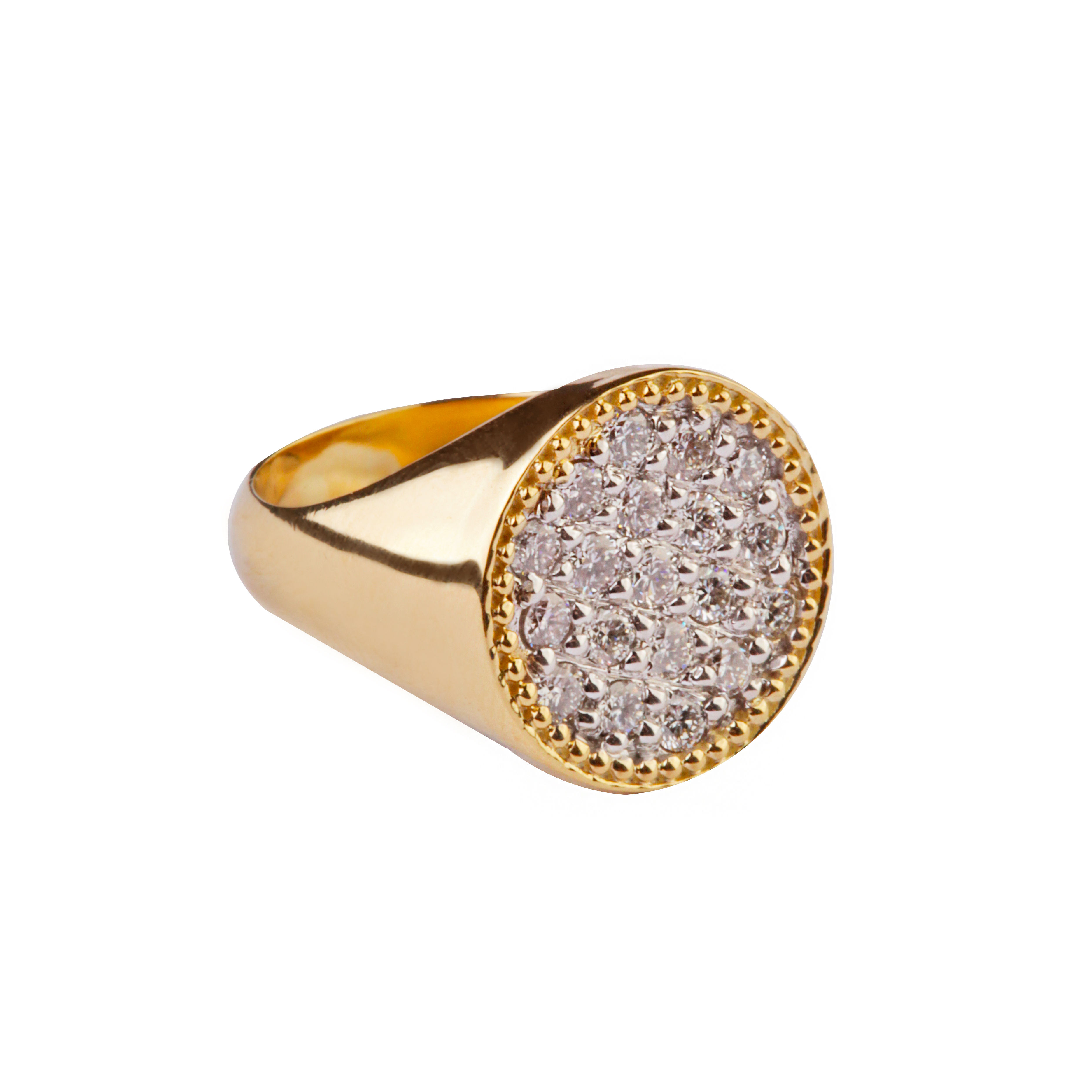 The Solid Gold AristoCat Pinky ring