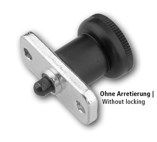 Index bolt with plastic head and plate