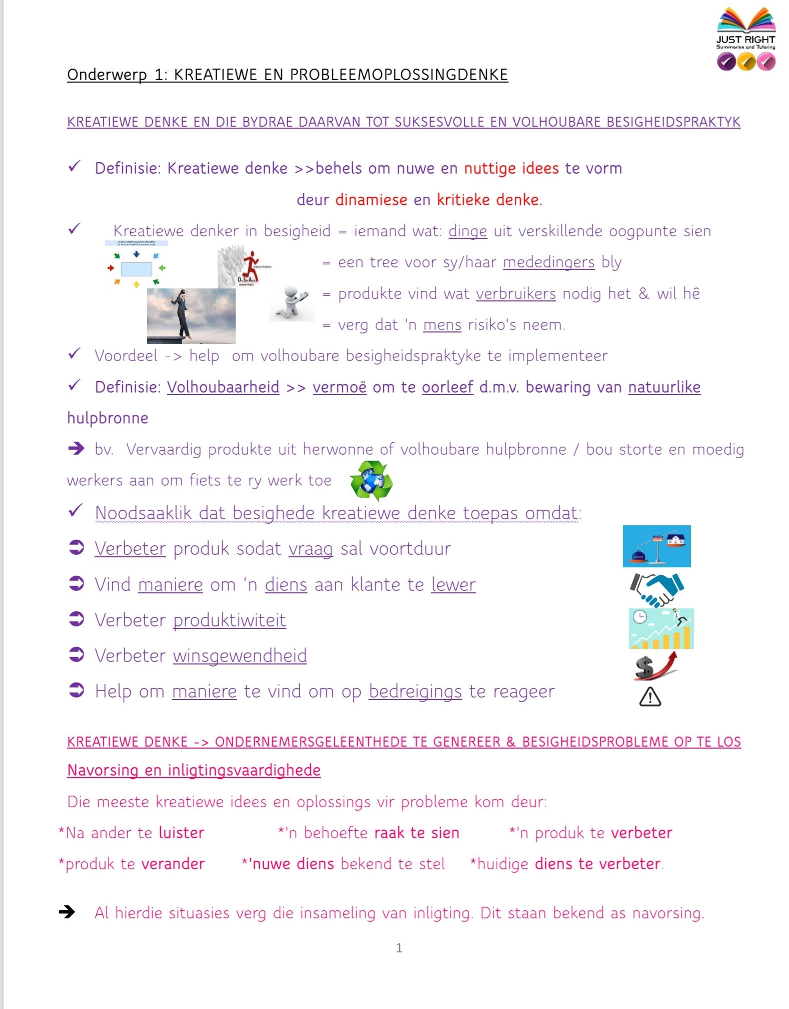 Besigheidstudies Gr. 10 Kwartaal 3 Die antwoord