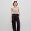 Thumbnail: Spliced Double-Pleat Wide-Leg Trousers Straight-Leg Trousers for Women