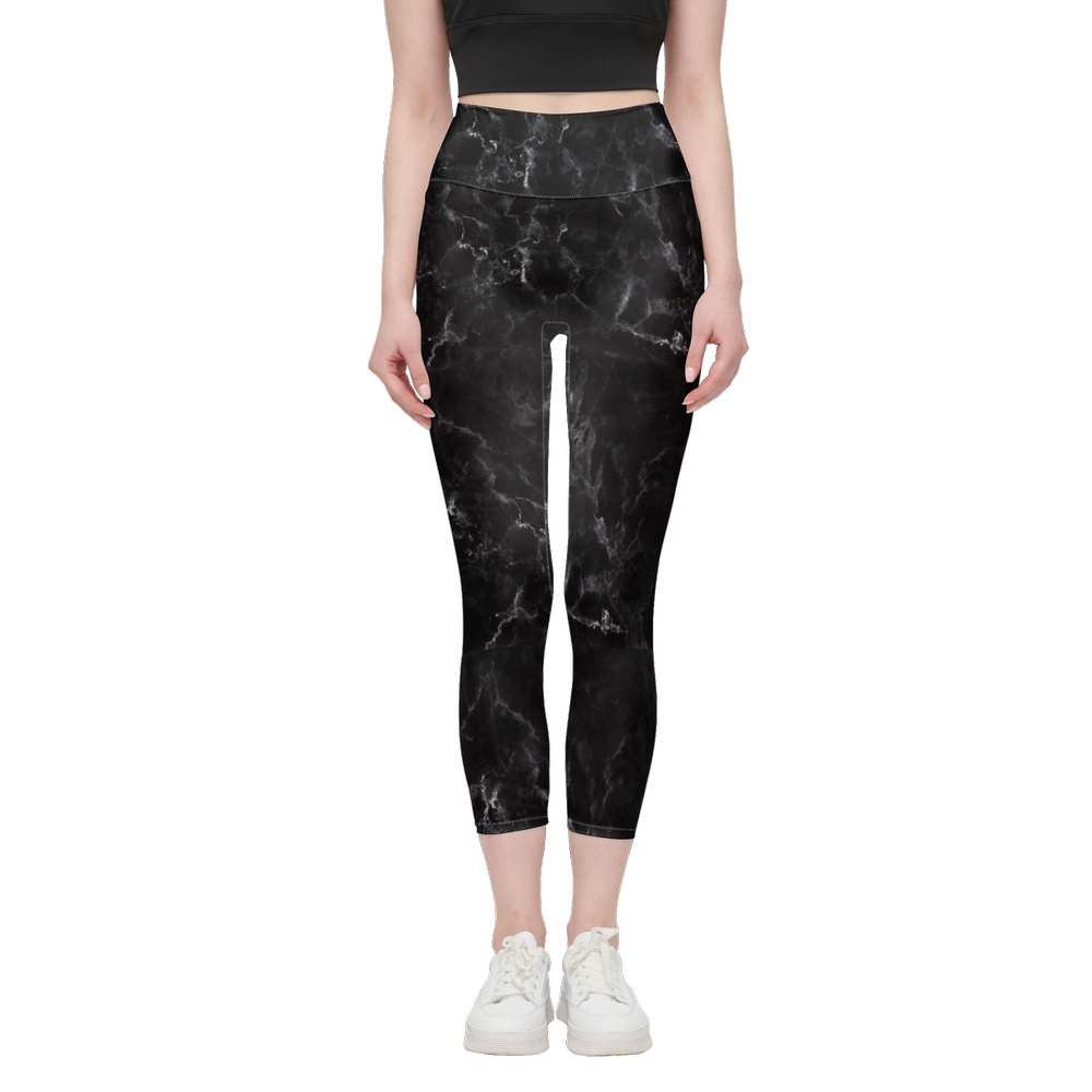 Black Marble Cloud-Like Leggings