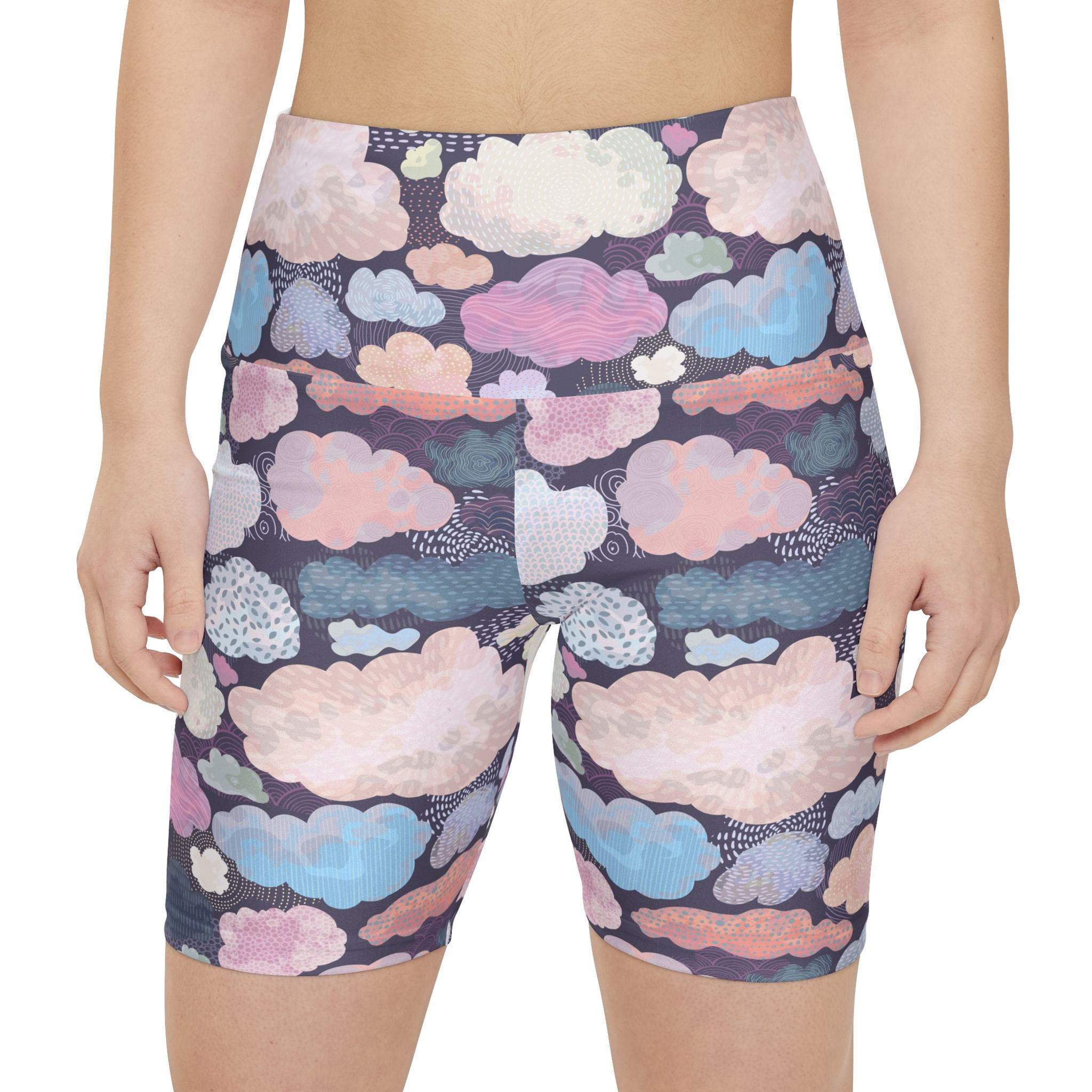 Purple Watercolor Clouds Women's Shorts
