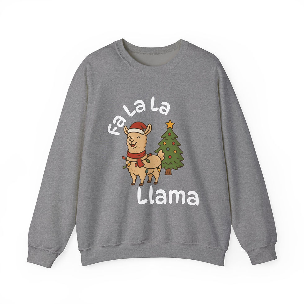 Thumbnail: Fa La La Llama Christmas Crewneck Sweatshirt