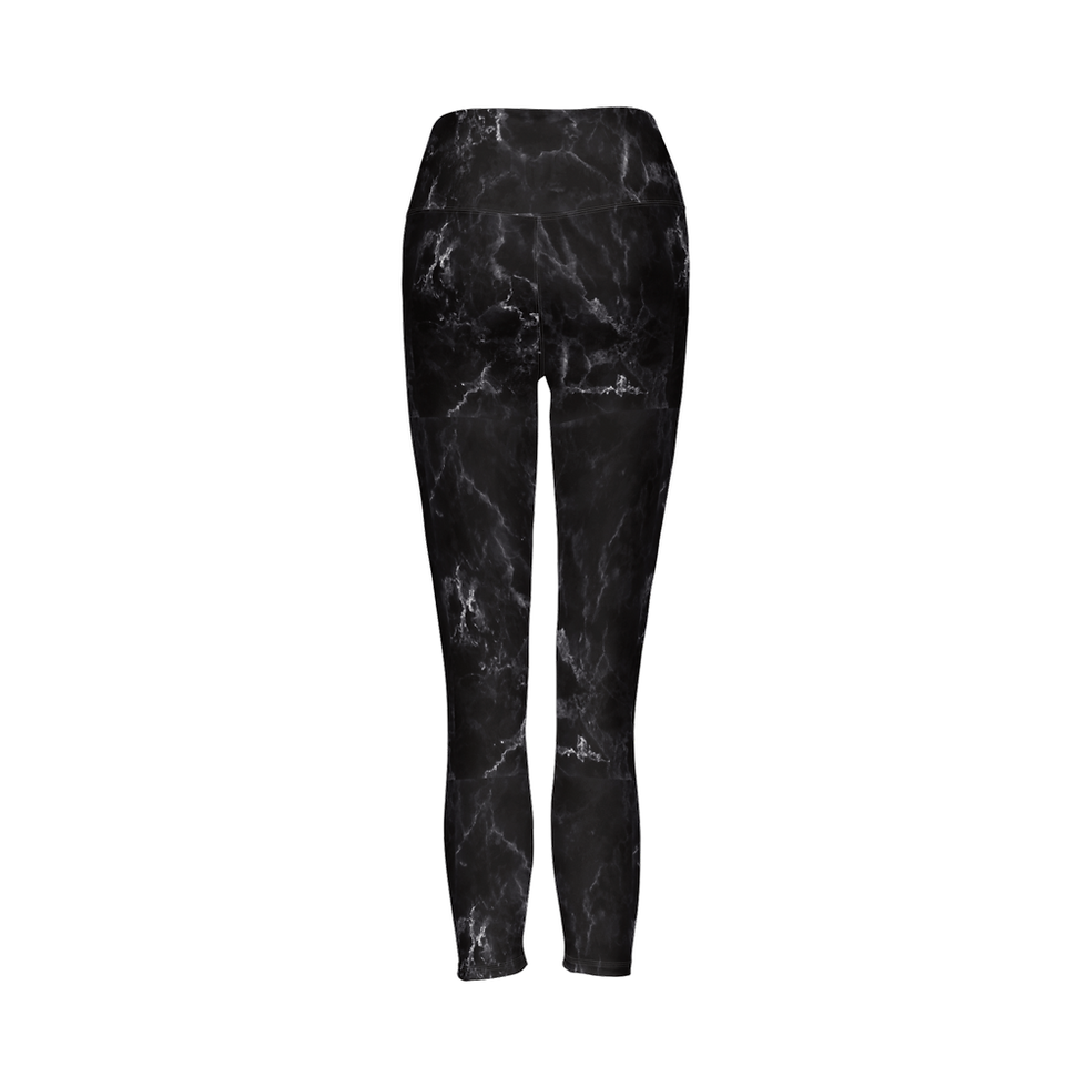 Thumbnail: Black Marble Cloud-Like Leggings
