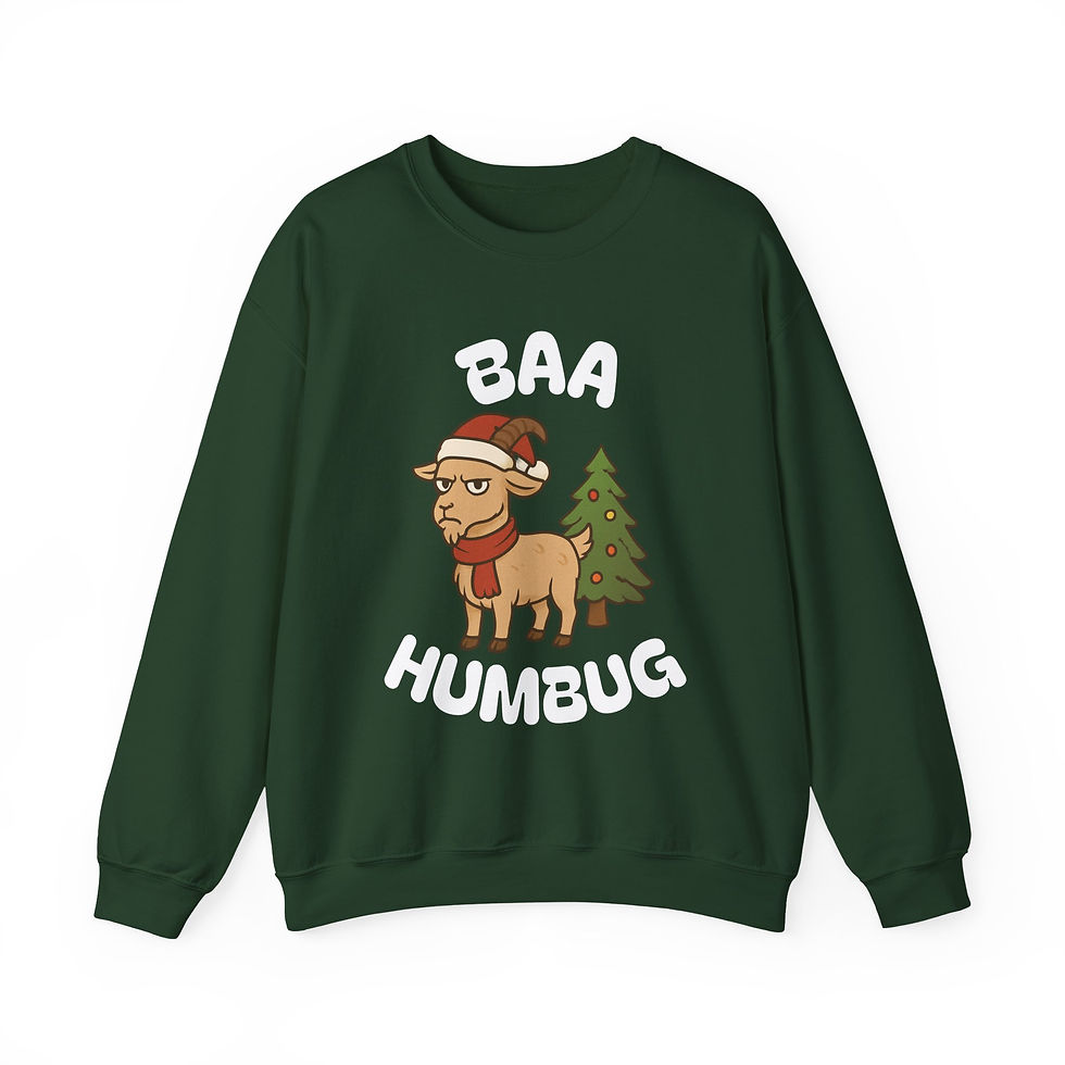 Thumbnail: BAA HUMBUG Goat Christmas Crewneck Sweatshirt