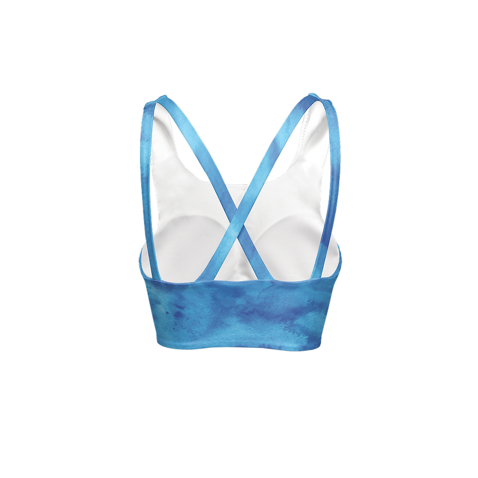 Thumbnail: Blue Tie-Dye - Women's Butter Soft Racerback Sports Bra
