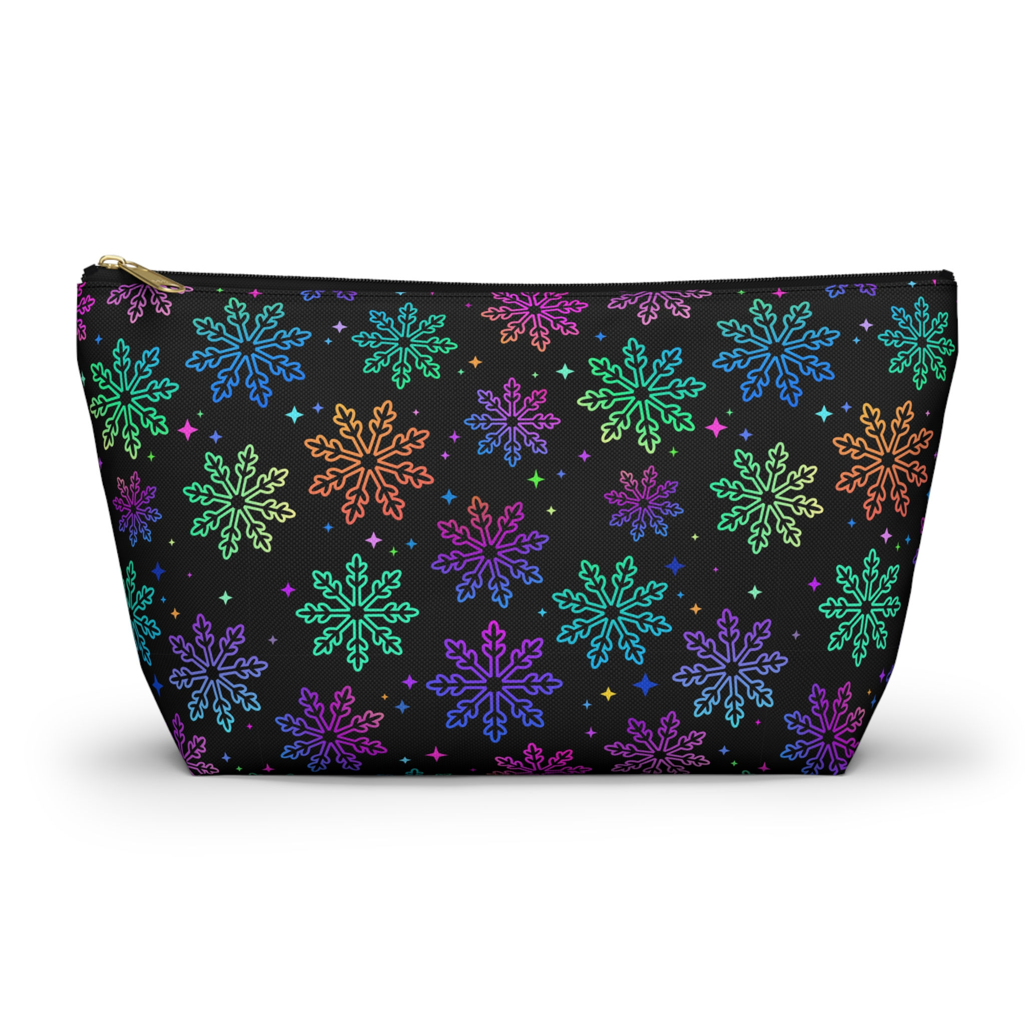 Colorful Snowflakes Accessory Pouch w T-bottom