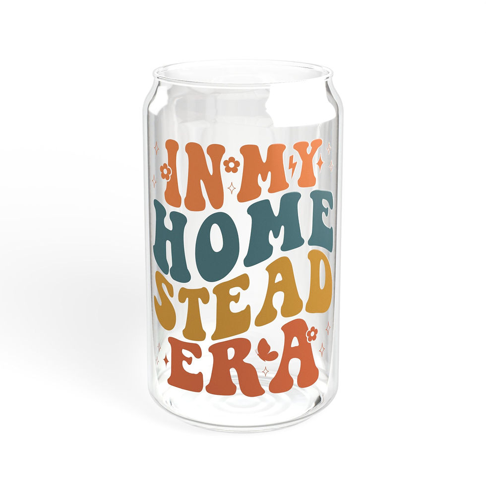 Thumbnail: Homestead Era 16 oz Glass Tumbler with Optional Bamboo Lid and Straw