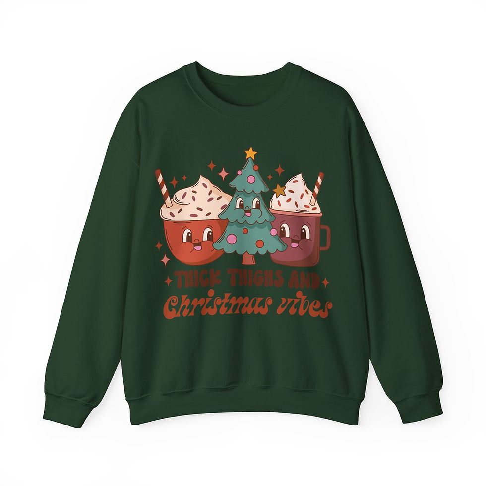 Thumbnail: Groovy Thick Thighs and Christmas Vibes Sweatshirt