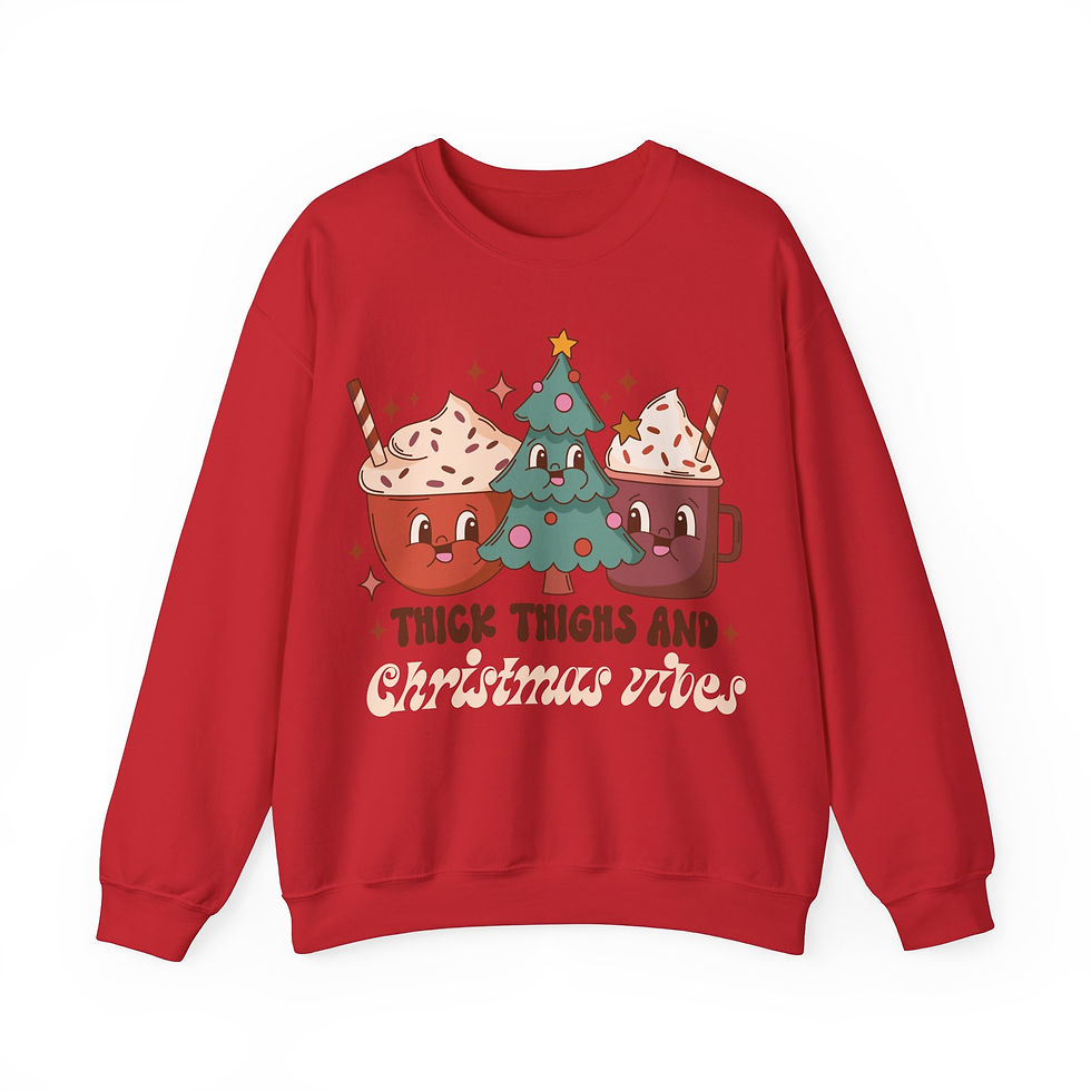 Thumbnail: Groovy Thick Thighs and Christmas Vibes Sweatshirt