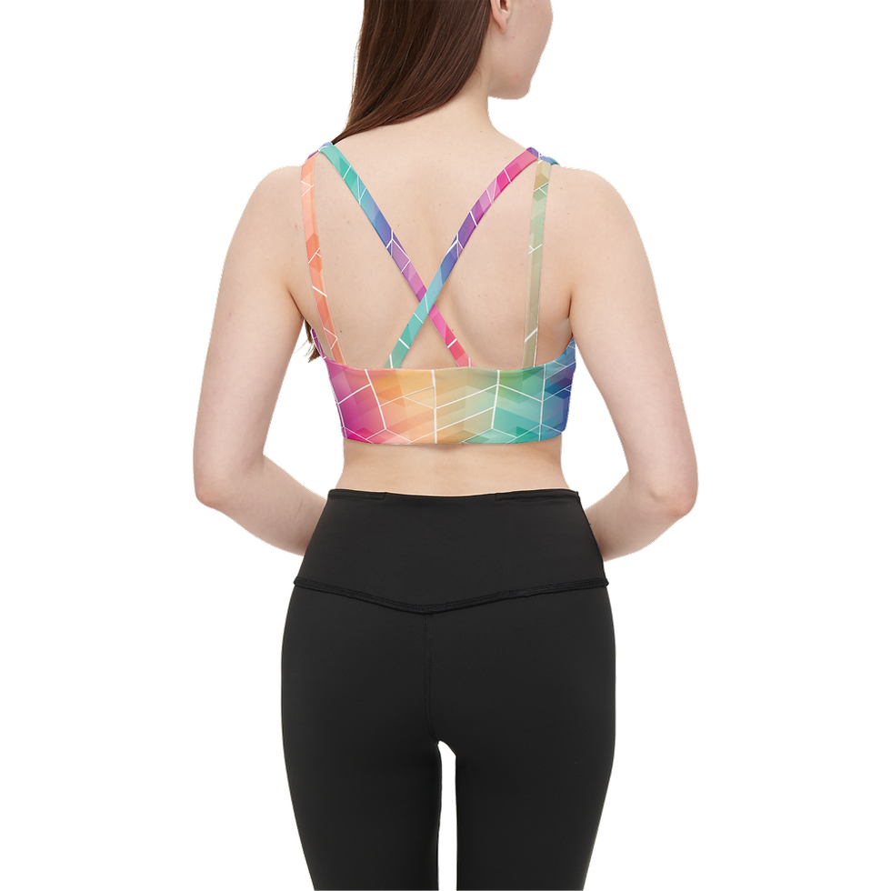 Thumbnail: Zig Zag Rainbow Tie-Dye- Women's Butter Soft Racerback Sports Bra