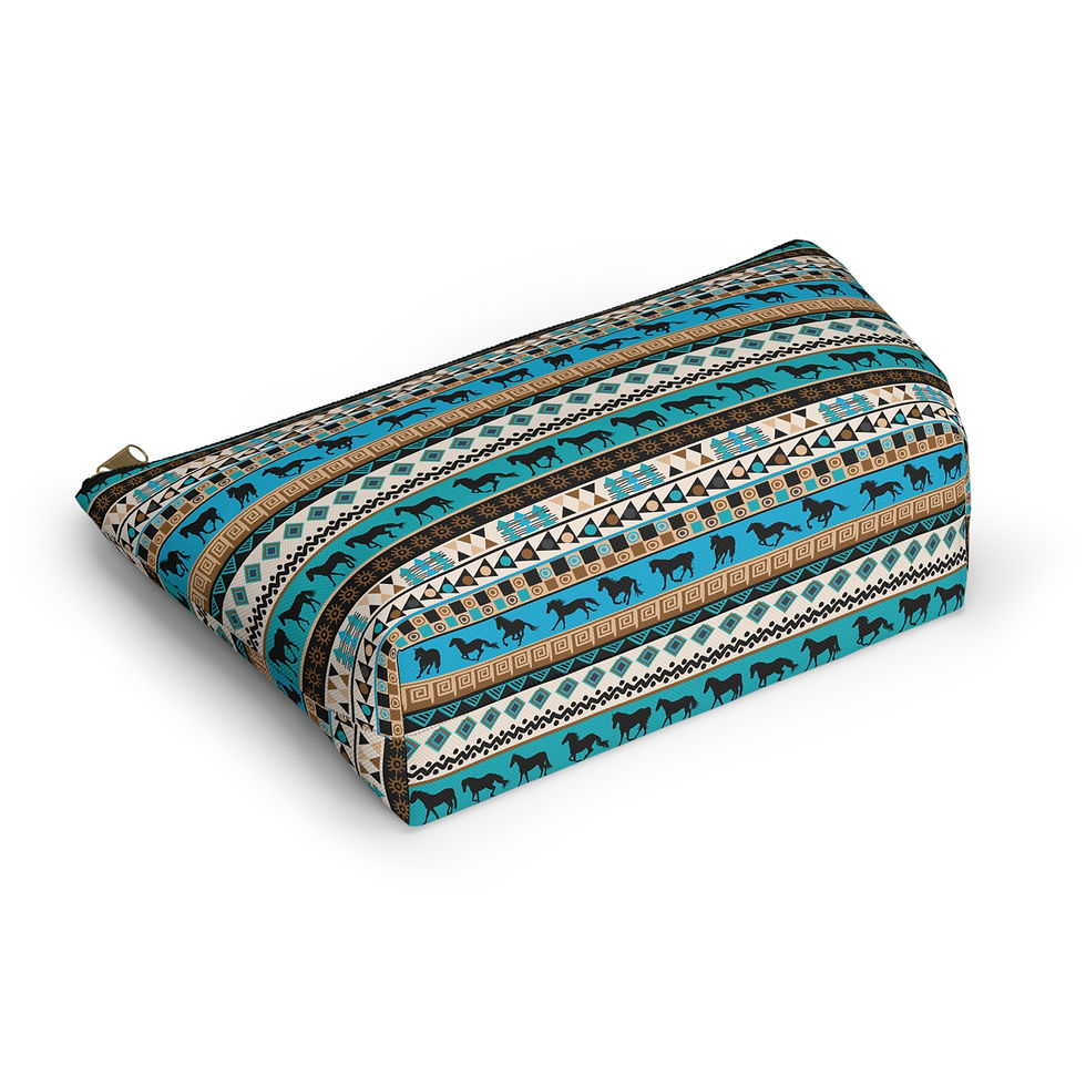 Thumbnail: Tribal Horse Design Accessory Pouch w T-bottom