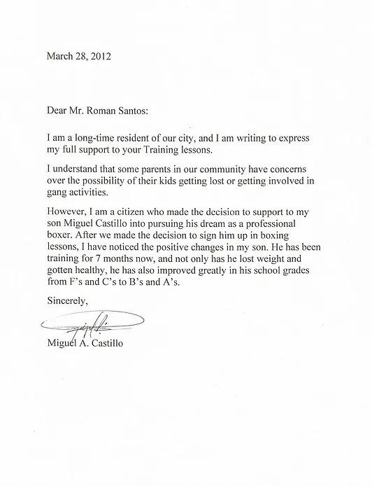 letters of support santosboxing support letter