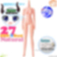 Full-body front view of Obitsu 1/6 27BD-F05N SBH S Bust type Woman Doll body in natural skin tone, with decorative logos.