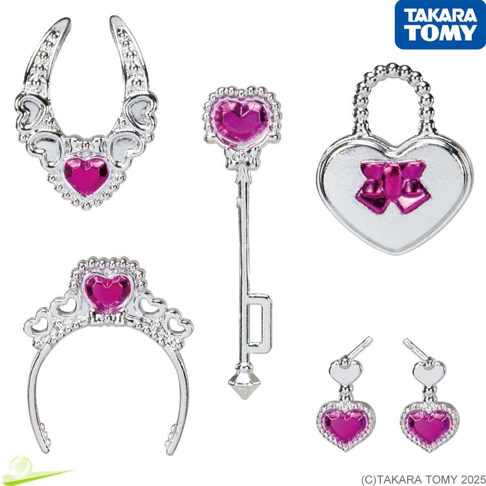 Miniatura: Accessories of Licca-chan LD-04 Prism Ribbon Princess including tiara, necklace, wand, bag, and earrings displayed together.