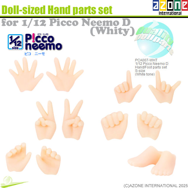 Miniaturbild: AZONE 1/12 Picco Neemo D Body Small Feet Hands set (S)& HEAD Black hair Doll NEW