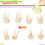 ภาพขนาดย่อ: Obitsu 24AC-FP01N hand parts set for 24-26 cm Obitsu dolls in Natural tone, featuring four interchangeable hand types.