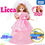 Miniatura: Full-body front view of Licca-chan LD-05 Rose Wedding Doll in pink rose-themed wedding dress, surrounded by decorative logos.