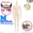 Front full-body view of AZONE 1/6 Pure Neemo Flection M Boy Male doll body in White skin tone, surrounded by decorative logos