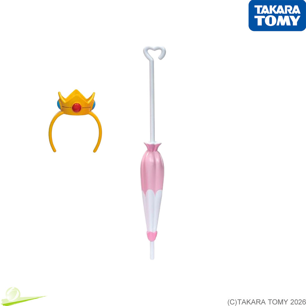 Miniatura: Umbrella accessory centered beside a Princess Peach-style crown headband.