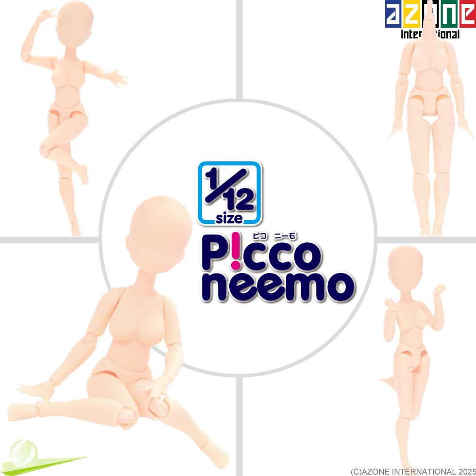 Miniaturbild: AZONE 1/12 Picco Neemo S 3L Bust Body HANDS (A) & Flocked Head parts Whity Doll