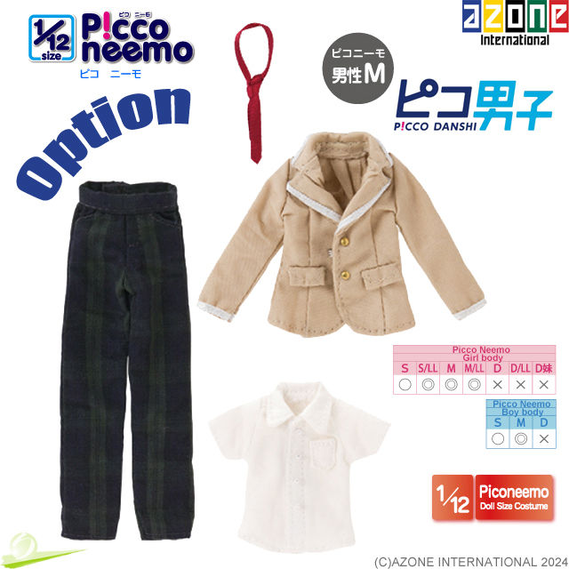 Miniaturbild: AZONE 1/12 Picco Neemo DANSHI M BOY DANSHI Body Whity & Flocked Head parts Doll