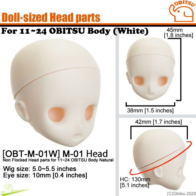 Thumbnail: Obitsu 24BD-F02W-S Bust size White Body A Hands & Non Flocked Head parts set NEW