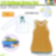 Front view of Azone 1/6 PNS POC589-YLG college dress set, showing a yellow/green blouse and vest dress, with decorative logos