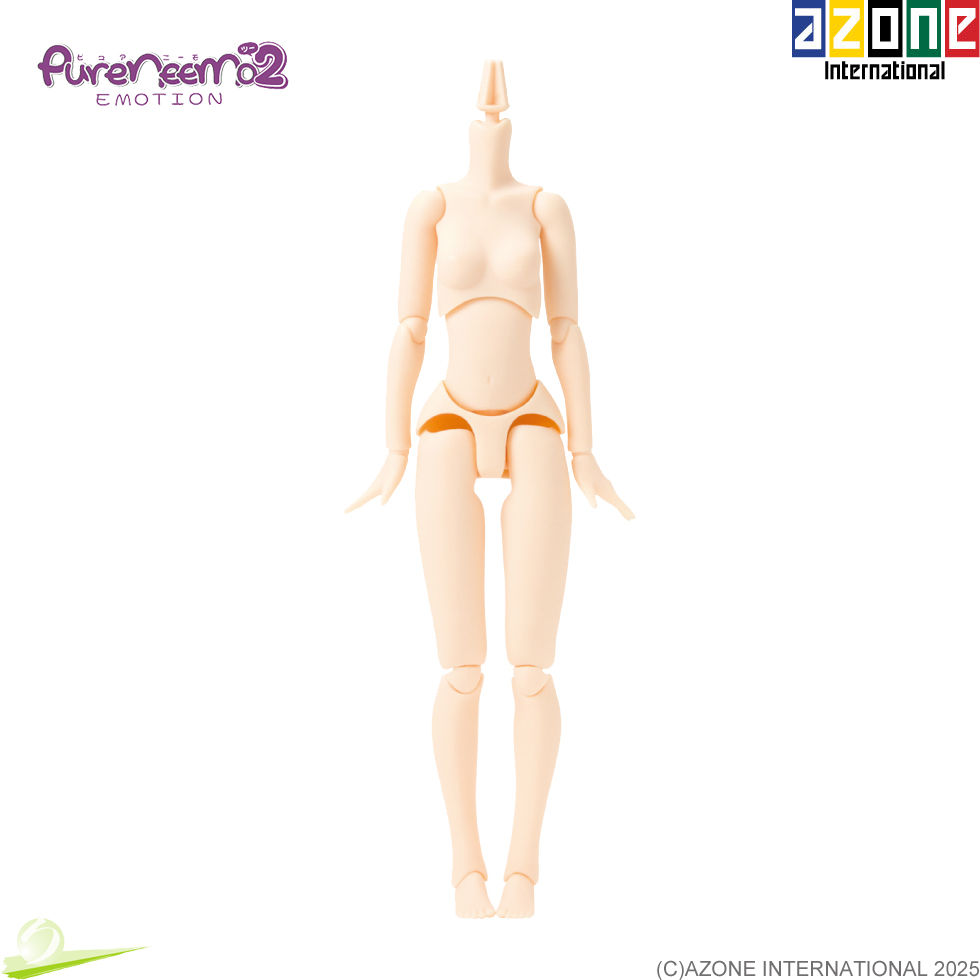 섬네일: Azone 1/6 Pure Neemo 2 Emotion PFL060-WHT Doll body in white skin tone, front view of standing pose illustration.