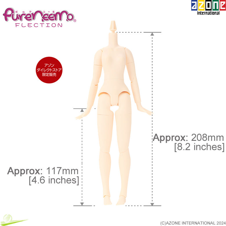 Miniaturbild: AZONE 1/6 Pure Neemo FLECTION S Body M Legs Whity HANDS B)& HEAD White hair Doll