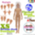 Front view of Azone 1/6 Pure Neemo Flection XS Boy Doll body with white-haired flocked head and five interchangeable hands.