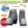 Front view of Azone AKT165-SVG silver soft vinyl boots with black heels, soles, and lace details, shown as a pair, with logos