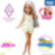 Front full-body view of Photogenic LiccA Lily doll posing with one hand lifting her back hair and one knee slightly bent.