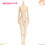 ภาพขนาดย่อ: Front full-body view of Obitsu 22BD-F01W-M doll body with M-size bust in white skin tone, without decorative logos.